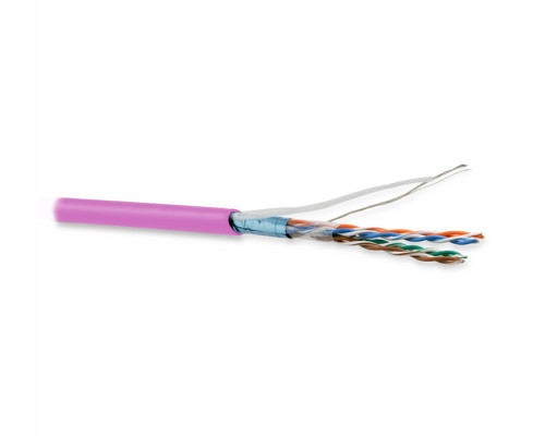Кабель витая пара Hyperline FUTP4-C5E-P26-IN-LSZH, LSZH (нг(A)-HF), F/UTP, кат. 5е, проводник Ø 0,48мм, 305м, коробка, тип прокладки: внутри зданий, ц