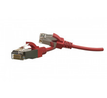 Шнур комм. Hyperline, кат. 6, экр., S/FTP, RJ45/RJ45, LSZH, AWG28 2м, красный