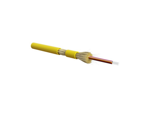 Кабель ВО Hyperline FO-DT-IN Tight Buffer,  16хОВ, SMF-28 9/125, HFLTx, Ø 8,9мм, внутри зданий, небронированный, цвет: жёлтый