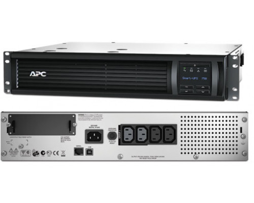ИБП APC Smart-UPS, 750ВА, линейно-интерактивный, в стойку, 432х406х89 (ШхГхВ), 230V, 2U,  однофазный, Ethernet, (SMT750RMI2U)