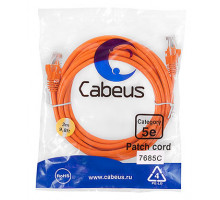 Патч-корд Cabeus PC-UTP-RJ45-Cat.5e-3m-OR-LSZH Кат.5е 3 м оранжевый