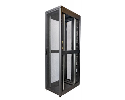 Шкаф серверный напольный Eurolan Rackcenter D9000, 48U, 2320х750х1000 мм (ВхШхГ), дверь: двойная распашная, перфорация, сварной, цвет: чёрный