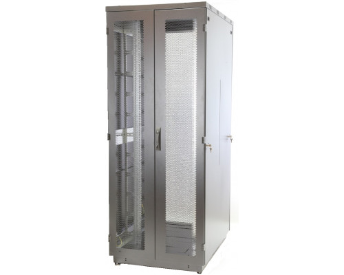 Шкаф серверный напольный Eurolan S3000, IP20, 42U, 2030х800х1000 мм (ВхШхГ), дверь: двойная распашная, перфорация, боковая панель: сплошная, разборный