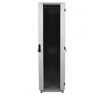 Шкаф телекоммуникационный напольный 38U (600 × 800) дверь стекло, цвет чёрный