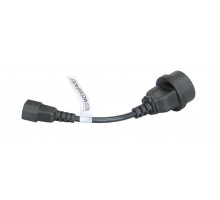 Силовой шнур Powercom, IEC 320 C13, вилка Schuko, 0.23 м, 10А, цвет: чёрный