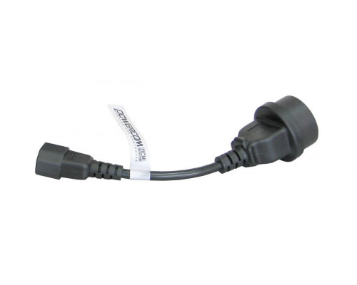 Силовой шнур Powercom, IEC 320 C13, вилка Schuko, 0.23 м, 10А, цвет: чёрный