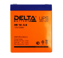 Аккумулятор для ИБП Delta Battery HR, 107х70х90 мм (ВхШхГ),  Необслуживаемый свинцово-кислотный,  12V/5,8 Ач, цвет: оранжевый, (HR 12-5.8)