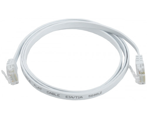Шнур комм. ITK, кат. 6, неэкр., U/UTP, RJ45/RJ45, 250 МГц, PVC, AWG32, 2м, белый, жил 7х0,08 мм