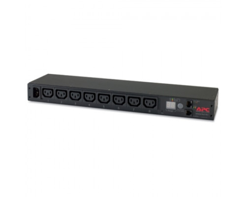 Блок силовых розеток APC, IEC 320 C13 х 8, вход IEC 320 C14, шнур 2 м, 44мм 10А, с приборами учета, чёрный