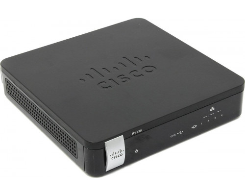 Маршрутизатор Cisco, Small Business, портов: 5, LAN: 4, WAN: 1, скорость мб/с: 825, USB: Да, цвет: чёрный, стандарт 802.3, 802.3ab, 802.3u, RV130-K8-R