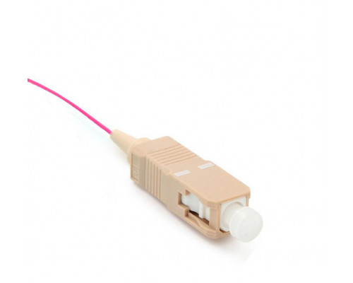 Пигтейл Hyperline, SC (MM), OM4 50/125, 1м, серый хвостовик, цвет: маджента