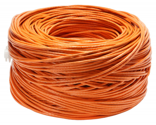 Cabeus UTP-4P-Cat.5e-SOLID-LSZH Кабель витая пара UTP (U/UTP), категория 5e, 4 пары (24 AWG), одножильный, оранжевый, LSZH, нг(А)-HF