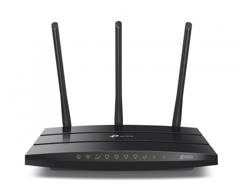 Маршрутизатор TP-Link, портов: 5, LAN: 4, WAN: 1, скорость мб/с: 450, антенн: 3, USB: Да, 33х148х225 мм (ВхШхГ), цвет: чёрный, офлайн-загрузка файлов,