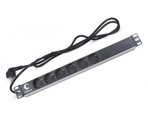 Блок евророзеток для 19" шкафов 16А Cabeus PDU-6P-2EU 6 розеток