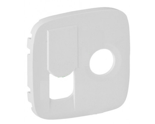 Лиц. панель розеточная Legrand Valena Allure, 2х TV/RJ 45, 58х51 мм (ВхШ), плоская, для розетки TV/RJ45, цвет: белый (LEG.754835)