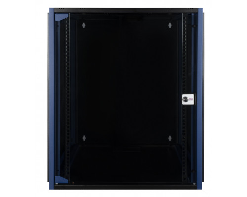 Шкаф телекоммуникационный настенный Datarex, 19&quot;, 15U, 624х600х600 мм (ВхШхГ), дверь: стекло, разборный, цвет: чёрный