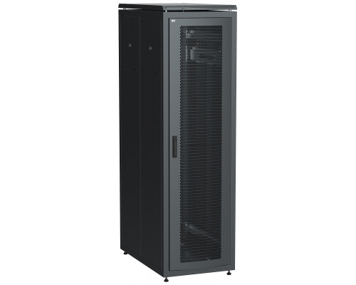 Шкаф серверный напольный ITK LINEA N, IP20, 47U, 2270х600х1000 мм (ВхШхГ), дверь: перфорация, боковая панель: сплошная съемная, разборный, цвет: чёрны