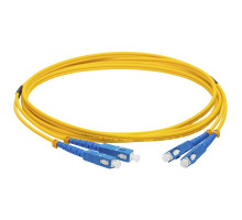 Комм. шнур оптический Lanmaster, Duplex SC/SC (UPC/UPC), OS2 9/125, LSZH, 5м, Ø 3мм, синий хвостовик, цвет: жёлтый