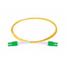 Комм. шнур оптический Eurolan HD Tight Buffer, Duplex LC/LC (APC/APC), OS2 9/125, LSZH (нг(A)-HF), 10м, зелёный хвостовик, цвет: жёлтый