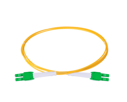 Комм. шнур оптический Eurolan HD Tight Buffer, Duplex LC/LC (APC/APC), OS2 9/125, LSZH (нг(A)-HF), 10м, зелёный хвостовик, цвет: жёлтый