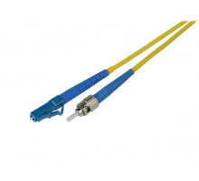 Комм. шнур оптический Hyperline, Simplex LC/ST (UPC), OS2 9/125, LSZH, 20м, Ø 2мм, синий хвостовик, цвет: жёлтый