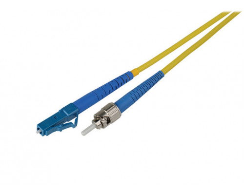 Комм. шнур оптический Hyperline, Simplex LC/ST (UPC), OS2 9/125, LSZH, 20м, Ø 2мм, синий хвостовик, цвет: жёлтый