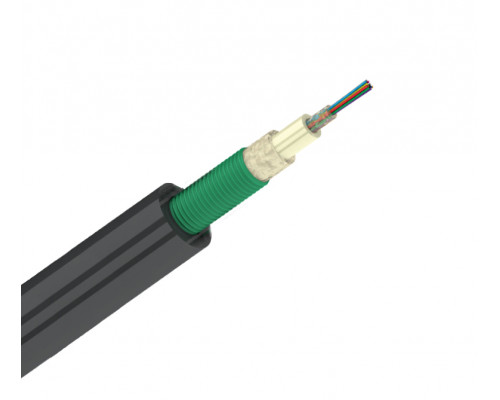 Кабель ВО Eurolan U01 UNI Tube,  2хОВ, OM4 50/125, PE, Ø 9,6мм, универсальный, бронированный, цвет: чёрный, Упрочняющие стекловолоконные нити