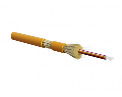 Кабель ВО Hyperline FO-DT-IN Tight Buffer,  24хОВ, OM2 50/125, HFLTx, Ø 11,2мм, внутри зданий, небронированный, цвет: оранжевый