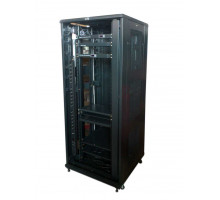 Шкаф телекоммуникационный напольный TWT Business, IP20, 32U, 1610х600х600 мм (ВхШхГ), дверь: без двери, боковая панель: сплошная, разборный, цвет: чёр
