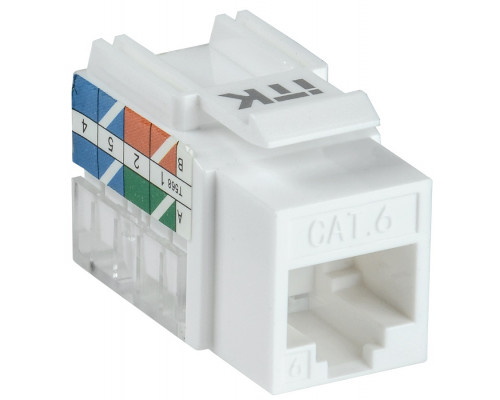 Модуль  ITK, keystone, 1хRJ45(8P8C), IDC 110, кат. 6, неэкр., 1 шт, цвет: белый