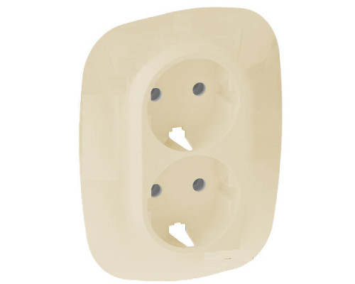 Лиц. панель розеточная Legrand Valena Allure, 2х Schuko, 157х86 мм (ВхШ), плоская, для двойной розетки 2К+3, цвет: слоновая кость (LEG.754956)