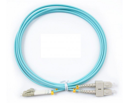Патчкорд оптический BOUZ, LC/UPC, MM (OM3), Duplex, 3 метра, PVC 2мм