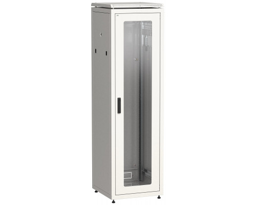 Шкаф телекоммуникационный напольный ITK LINEA N, IP20, 42U, 2055х600х800 мм (ВхШхГ), дверь: стекло, боковая панель: сплошная съемная, разборный, цвет: