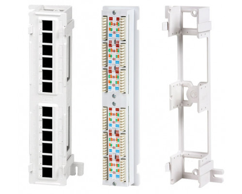 Комм. патч-панель Hyperline, настенная, портов: 12 х RJ45, кат. 5е, неэкр., цвет: белый, (PPW-12-8P8C-C5e)
