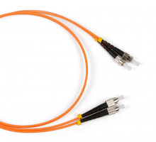 Комм. шнур оптический Hyperline, Duplex FC/ST, OM2 50/125, LSZH, 1м, Ø 2мм, серый хвостовик, цвет: оранжевый