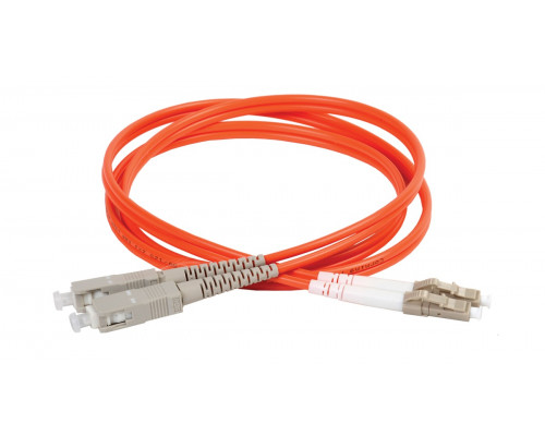 Комм. шнур оптический ITK, Duplex SC/LC (UPC/UPC), OM2 50/125, LSZH, 3м, бежевый/белый хвостовик, цвет: оранжевый