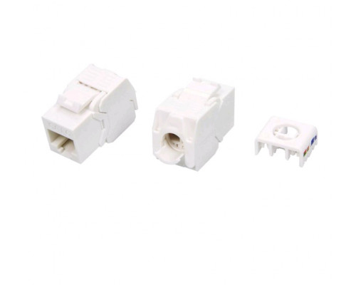 Модуль универсальный Hyperline, keystone, 1хRJ45, Toolless, кат. 6, неэкр., цвет: белый