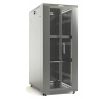 Шкаф серверный напольный Hyperline TTB, IP20, 37U, 1833х600х800 мм (ВхШхГ), дверь: двойная распашная, перфорация, боковая панель: сплошная, разборный,