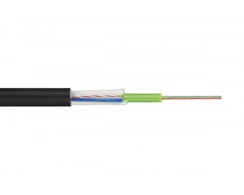 Кабель ВО Eurolan U01 UNI Tube,  4хОВ, OM3 50/125, LSZH (нг(A)-HF), Ø 6мм, универсальный, небронированный, цвет: чёрный, Упрочняющие стекловолоконные