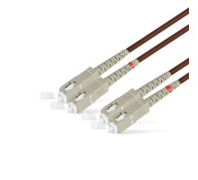 Комм. шнур оптический Hyperline, Duplex SC/SC, OM2 50/125, LSZH, 25м, Ø 2мм, серый хвостовик, цвет: чёрный