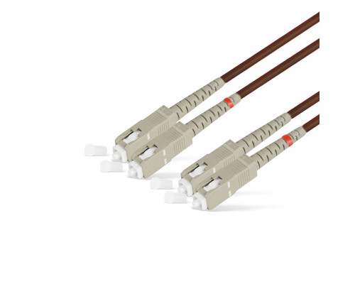 Комм. шнур оптический Hyperline, Duplex SC/SC, OM2 50/125, LSZH, 25м, Ø 2мм, серый хвостовик, цвет: чёрный