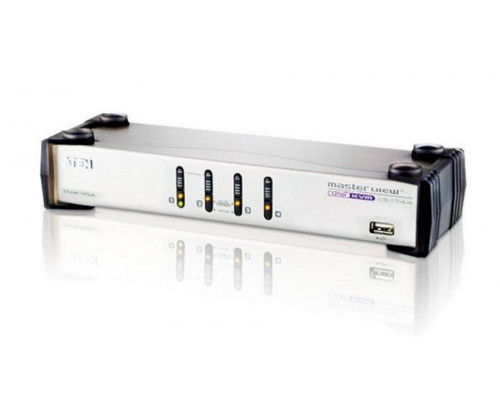 Переключатель KVM Aten, Altusen, портов: 4 х SPHD-15, 550х870х270 мм (ВхШхГ), USB, цвет: чёрный