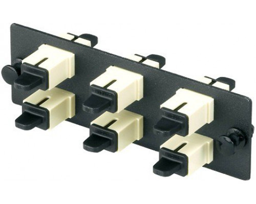 Модульная панель Hyperline, OM2 50/125, 6 х SC, Duplex 120х32, для FO-19BX, цвет: чёрный