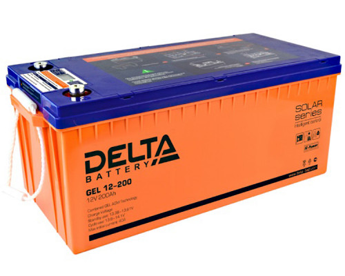 Аккумулятор для ИБП Delta Battery GEL, 217х239х522 мм (ВхШхГ),  необслуживаемый электролитный,  12V/200 Ач, цвет: жёлтый, (GEL 12-200)