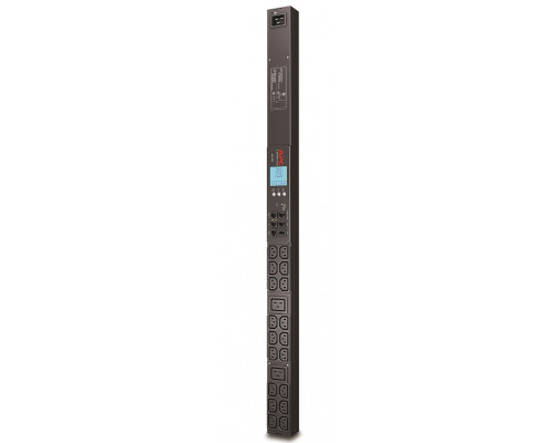 Блок силовых розеток APC, IEC 60320 С13 х 18, IEC 60320 С19 х 2, вход IEC 309 16A 2P+E, шнур 3 м, 902х56х44 мм (ВхШхГ), 16А, чёрный, 2G, с приборами у
