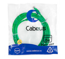 Патч-корд Cabeus PC-UTP-RJ45-Cat.5e-5m-GN-LSZH Кат.5е 5 м зеленый