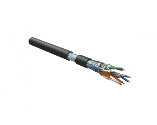 Кабель витая пара Hyperline FUTP4-C5E-S24-IN-LSZH, LSZH (нг(A)-HF), F/UTP, кат. 5е, проводник Ø 0,51мм, 305м, бухта, тип прокладки: внутри зданий, цве