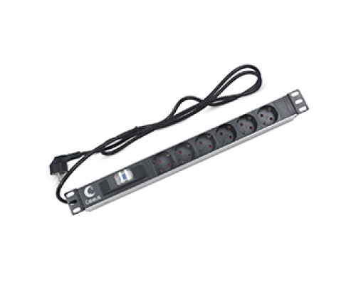 Блок евророзеток для 19" шкафов 16А Cabeus PDU-6P-B-2EU 6 розеток