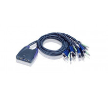 Переключатель KVM Aten, портов: 4, 26х97,2х94,1 мм (ВхШхГ), USB, цвет: пластик
