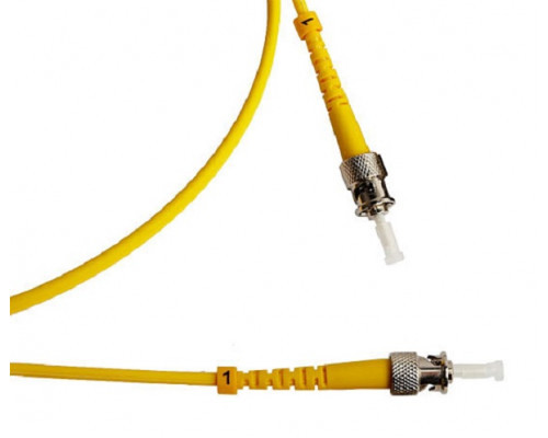 Комм. шнур оптический Lanmaster, Simplex ST/ST (APC), OS2 9/125, LSZH, 1,5м, металл хвостовик, цвет: жёлтый